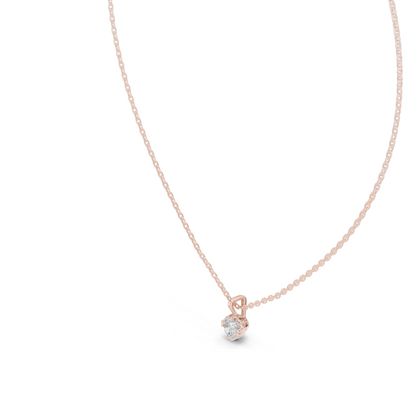 0.5 CT Lab-Created VVS-VS EF CVD Diamond Necklace | Classic Round Cut | 18KT, 14KT, Rose, Yellow, White Gold | Sustainable Luxury Jewelry