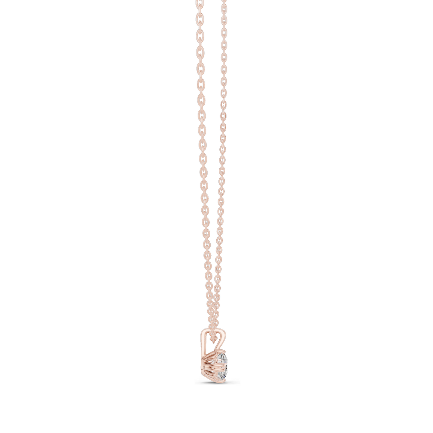 0.5 CT Lab-Created VVS-VS EF CVD Diamond Necklace | Classic Round Cut | 18KT, 14KT, Rose, Yellow, White Gold | Sustainable Luxury Jewelry