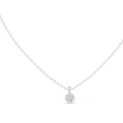 0.5 CT Lab-Created VVS-VS EF CVD Diamond Necklace | Classic Round Cut | 18KT, 14KT, Rose, Yellow, White Gold | Sustainable Luxury Jewelry