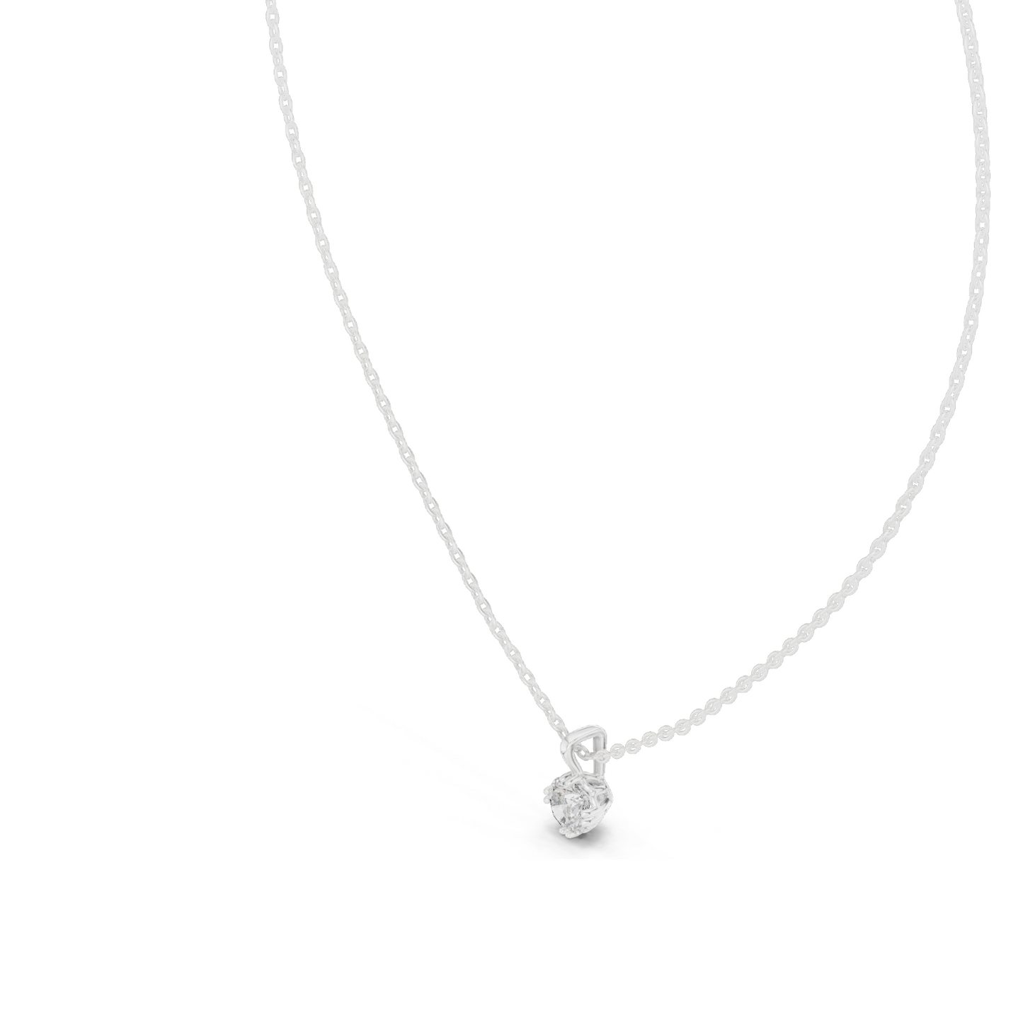 0.5 CT Lab-Created VVS-VS EF CVD Diamond Necklace | Classic Round Cut | 18KT, 14KT, Rose, Yellow, White Gold | Sustainable Luxury Jewelry