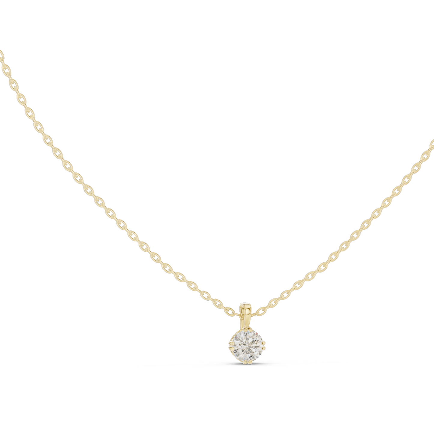 0.5 CT Lab-Created VVS-VS EF CVD Diamond Necklace | Classic Round Cut | 18KT, 14KT, Rose, Yellow, White Gold | Sustainable Luxury Jewelry