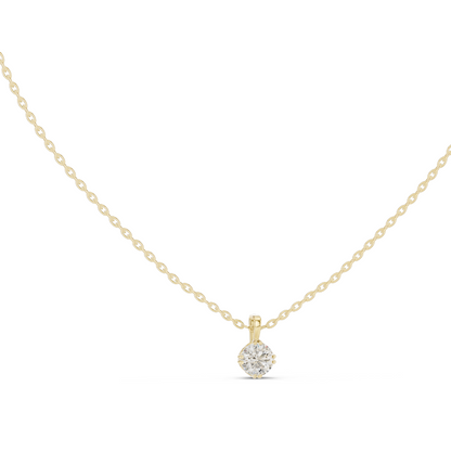0.5 CT Lab-Created VVS-VS EF CVD Diamond Necklace | Classic Round Cut | 18KT, 14KT, Rose, Yellow, White Gold | Sustainable Luxury Jewelry