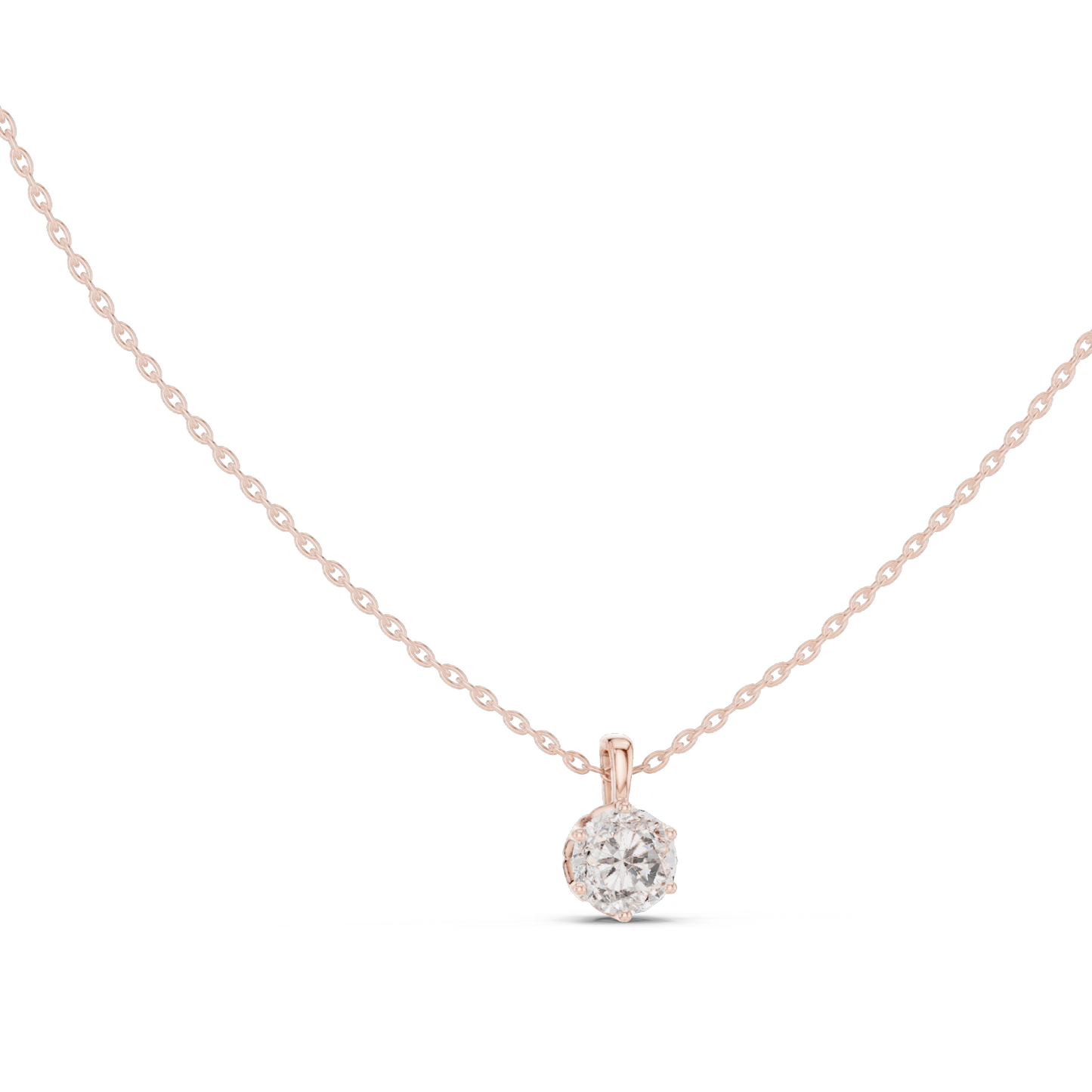 1 CT Lab-Created VVS-VS EF Diamond Pendant Necklace | 18KT, 14KT Rose, Yellow, White Gold | Luxury Jewelry for Women