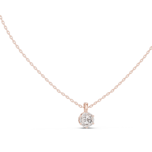 1 CT Lab-Created VVS-VS EF Diamond Pendant Necklace | 18KT, 14KT Rose, Yellow, White Gold | Luxury Jewelry for Women