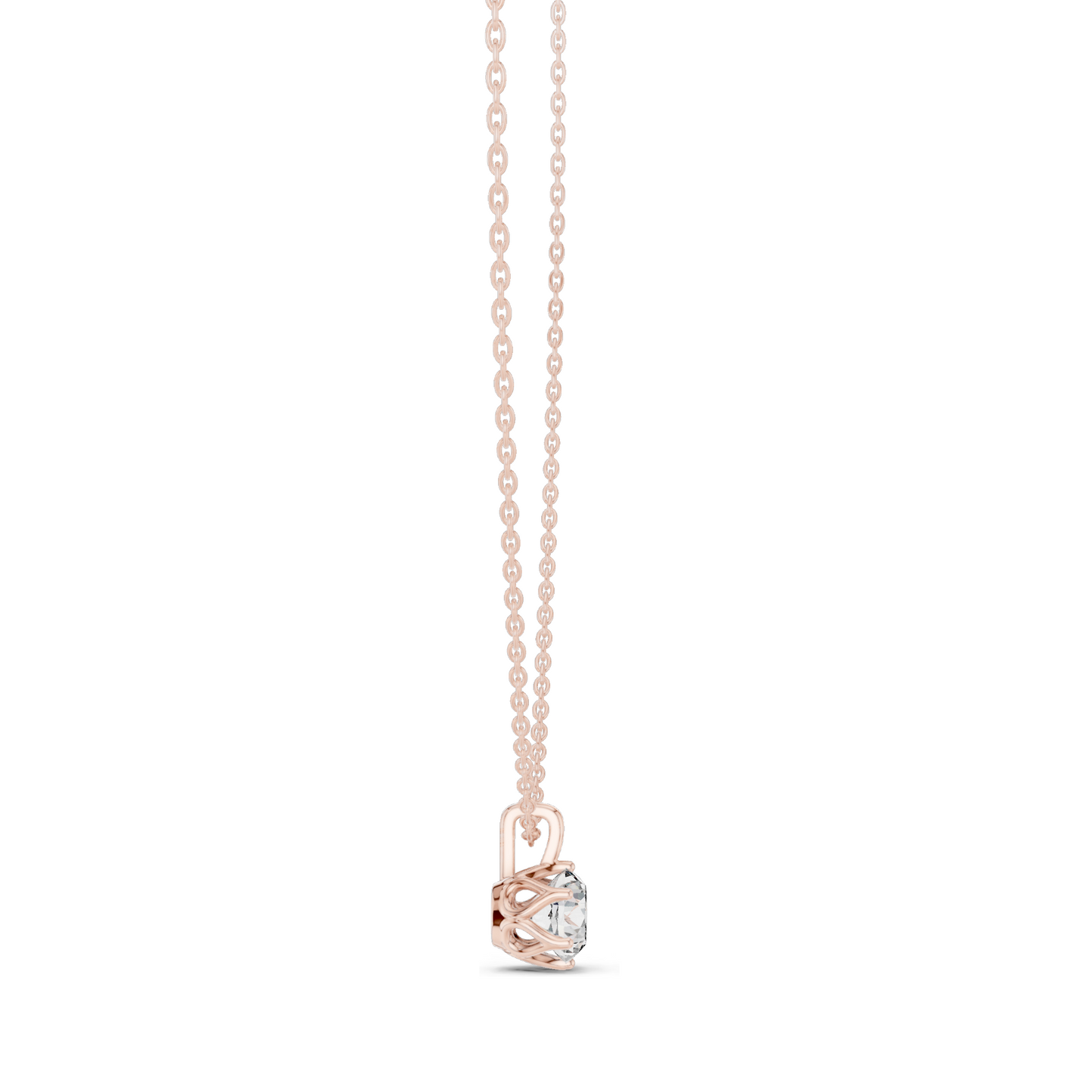 1 CT Lab-Created VVS-VS EF Diamond Pendant Necklace | 18KT, 14KT Rose, Yellow, White Gold | Luxury Jewelry for Women