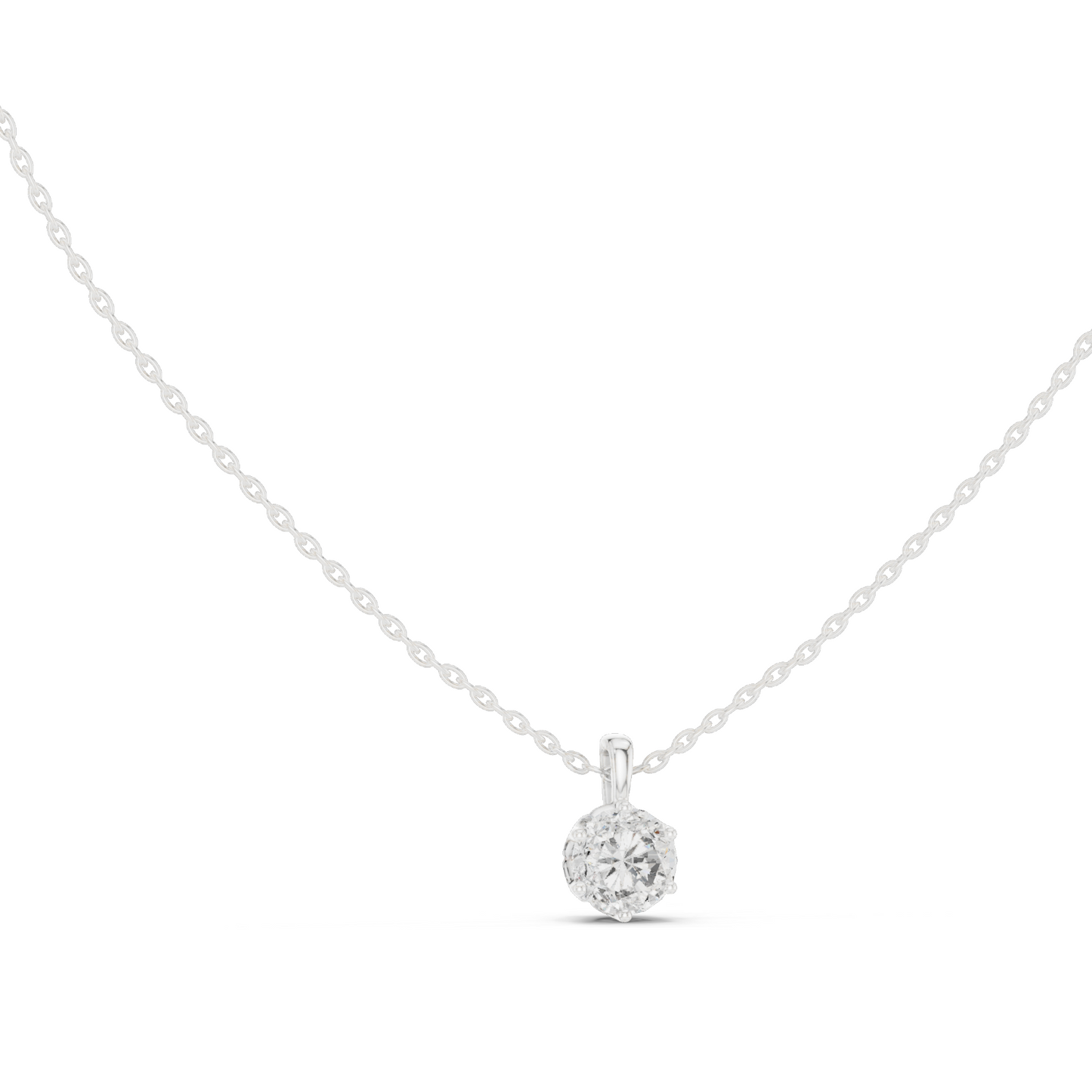 1 CT Lab-Created VVS-VS EF Diamond Pendant Necklace | 18KT, 14KT Rose, Yellow, White Gold | Luxury Jewelry for Women