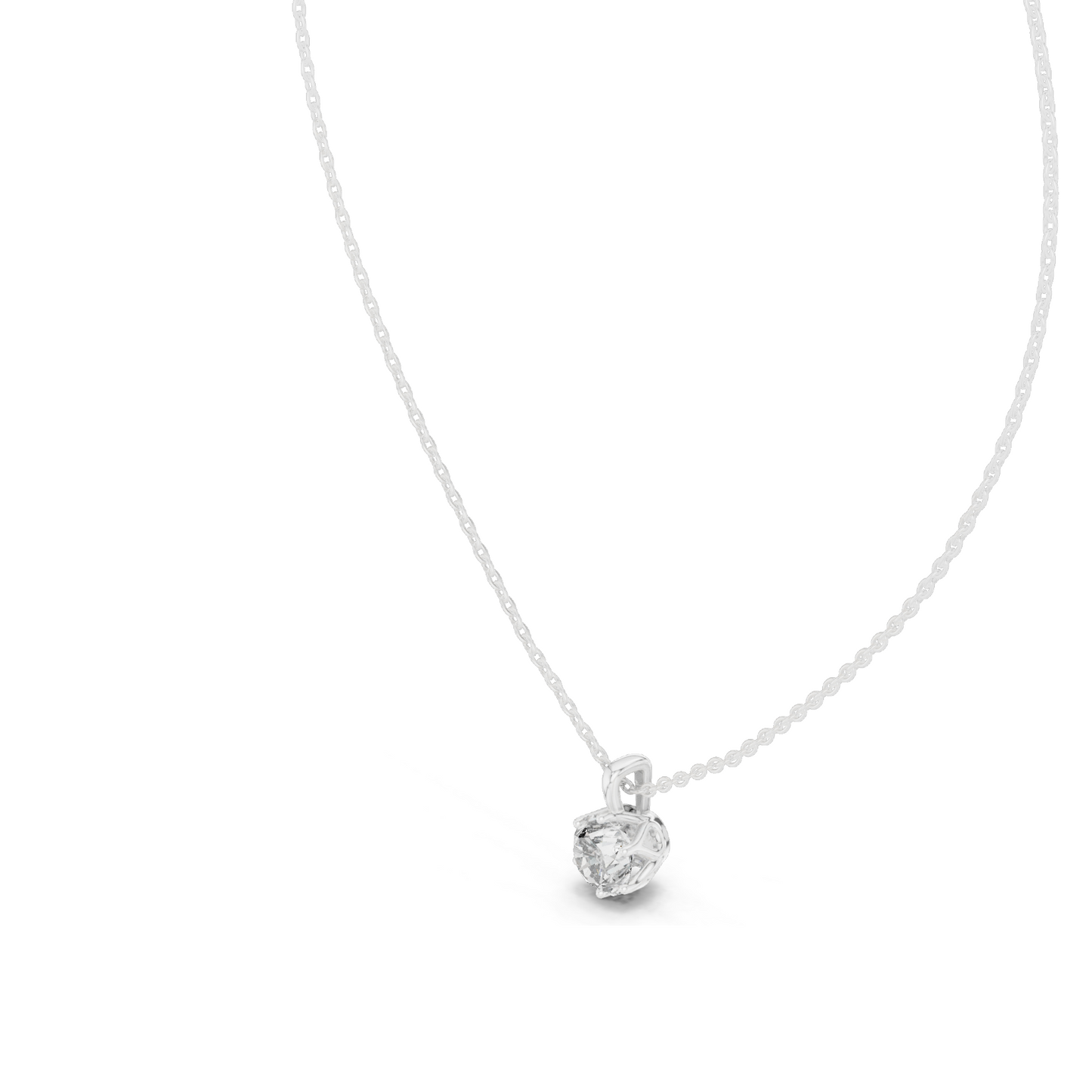 1 CT Lab-Created VVS-VS EF Diamond Pendant Necklace | 18KT, 14KT Rose, Yellow, White Gold | Luxury Jewelry for Women