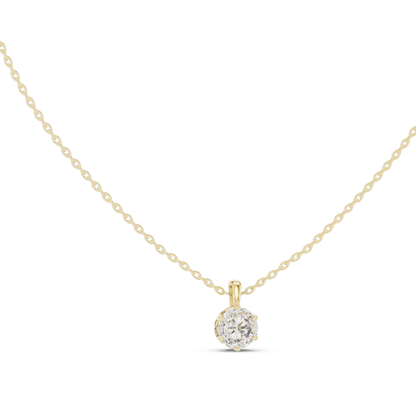 1 CT Lab-Created VVS-VS EF Diamond Pendant Necklace | 18KT, 14KT Rose, Yellow, White Gold | Luxury Jewelry for Women