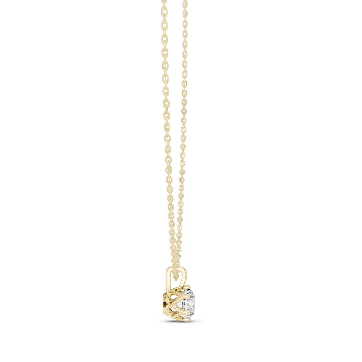 1 CT Lab-Created VVS-VS EF Diamond Pendant Necklace | 18KT, 14KT Rose, Yellow, White Gold | Luxury Jewelry for Women
