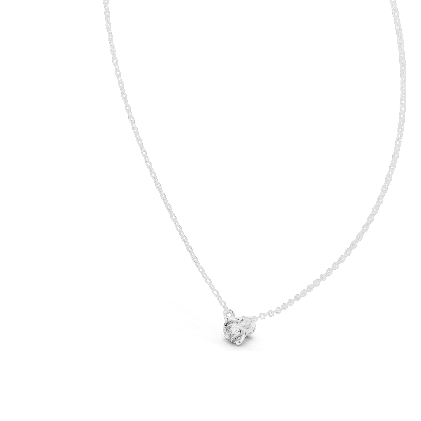 0.5 CT Lab-Created VVS-VS EF CVD Diamond Necklace | Elegant Solitaire Design | 18KT, 14KT, Rose, Yellow, White Gold | Luxury Fine Jewelry
