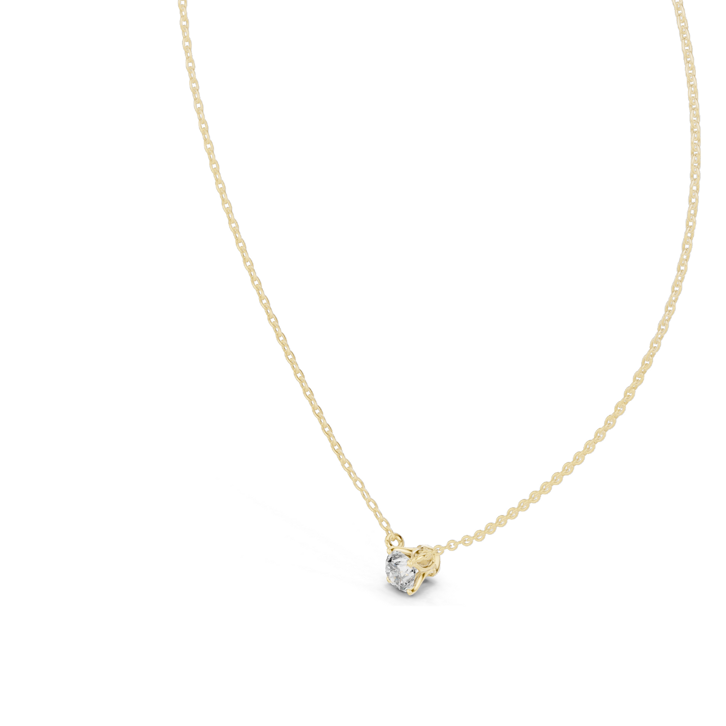 0.5 CT Lab-Created VVS-VS EF CVD Diamond Necklace | Elegant Solitaire Design | 18KT, 14KT, Rose, Yellow, White Gold | Luxury Fine Jewelry