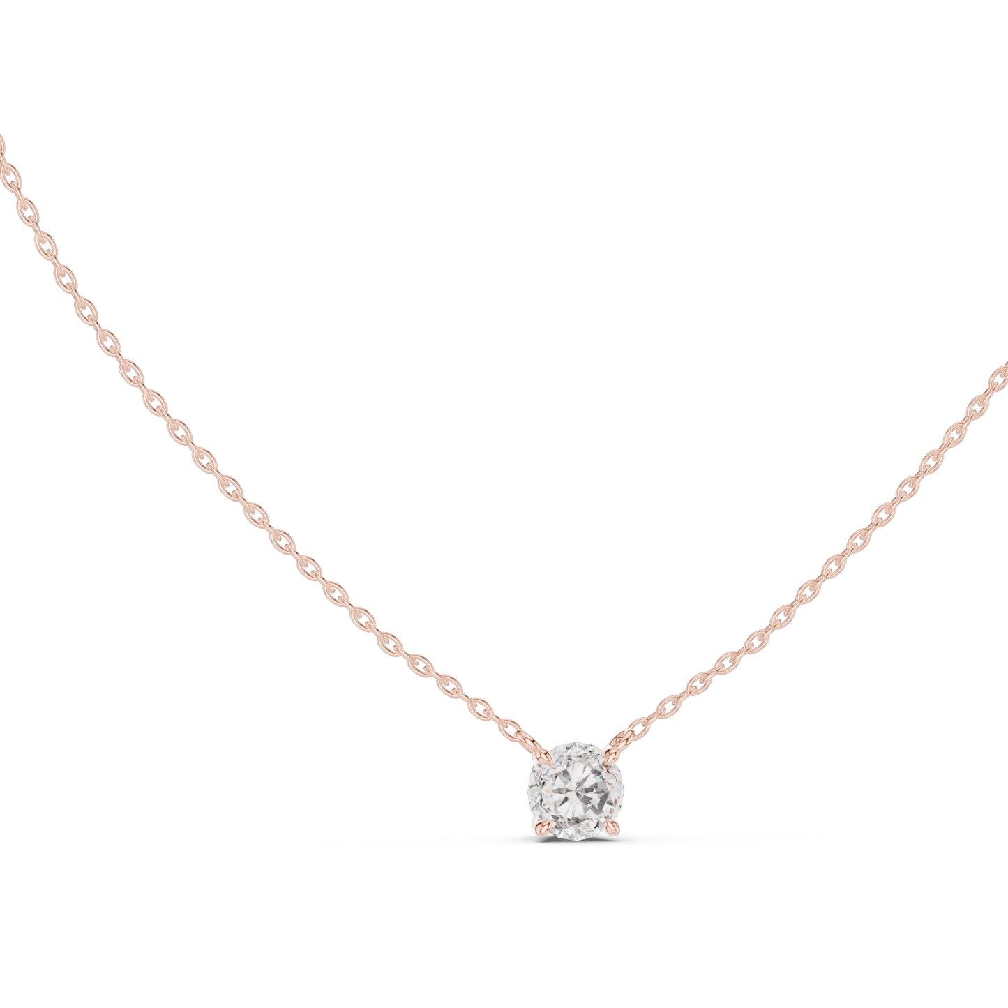 1 CT Lab-Created VVS-VS EF CVD Diamond Necklace | 18KT, 14KT, Rose, Yellow, White Gold | Elegant Fine Jewelry