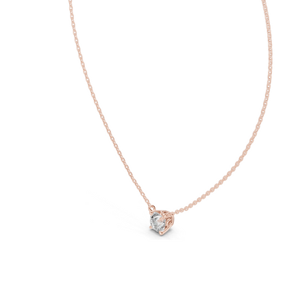 1 CT Lab-Created VVS-VS EF CVD Diamond Necklace | 18KT, 14KT, Rose, Yellow, White Gold | Elegant Fine Jewelry
