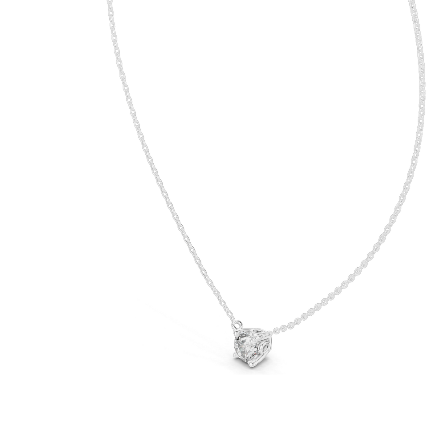 1 CT Lab-Created VVS-VS EF CVD Diamond Necklace | 18KT, 14KT, Rose, Yellow, White Gold | Elegant Fine Jewelry