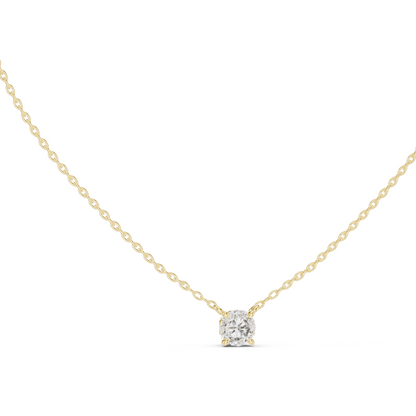 0.85 CT Lab-Created VVS-VS EF CVD Diamond Solitaire Necklace | 18KT, 14KT Rose, Yellow, White Gold