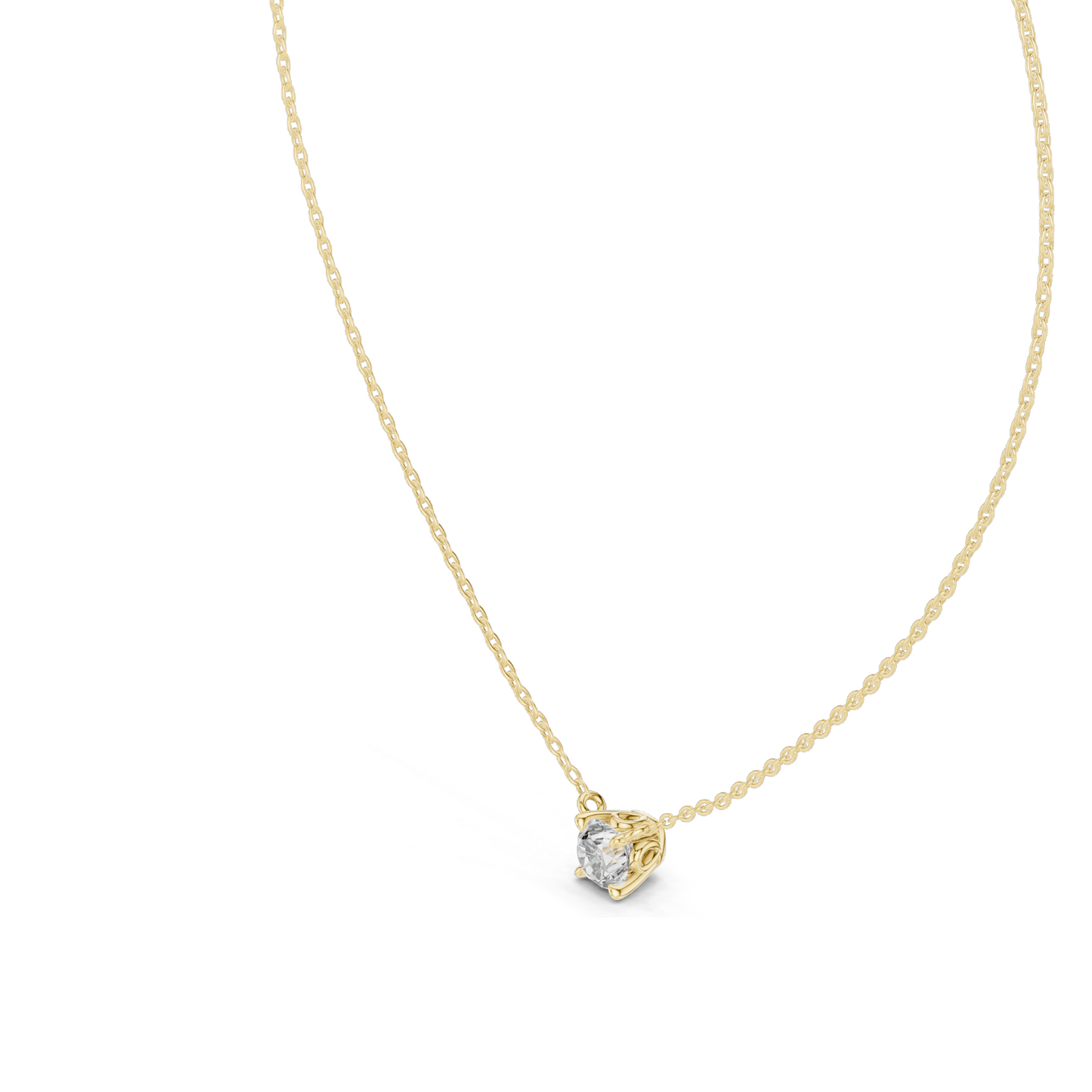 0.85 CT Lab-Created VVS-VS EF CVD Diamond Solitaire Necklace | 18KT, 14KT Rose, Yellow, White Gold