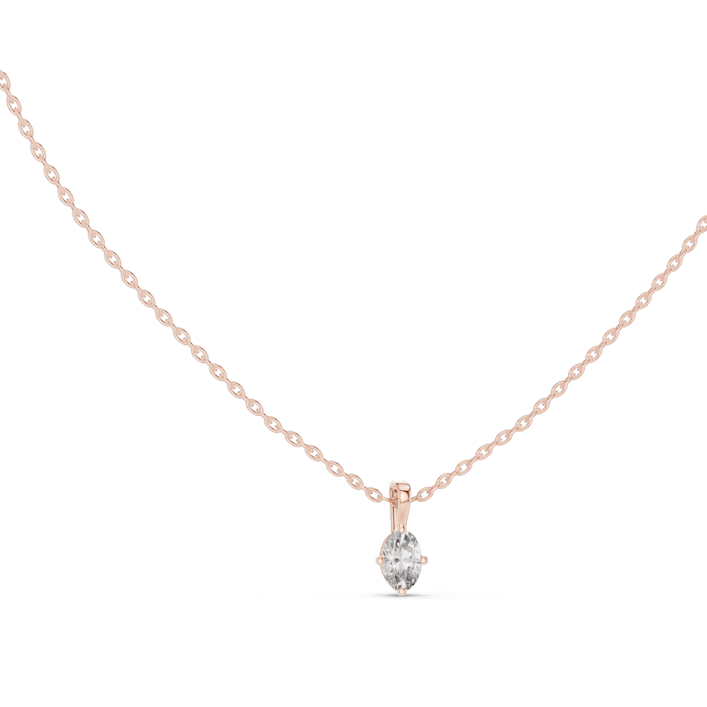 0.5 CT Lab-Created VVS-VS EF Marquise Cut Diamond Pendant Necklace | 18KT & 14KT Gold | Rose, Yellow, White Gold | Sustainable Fine Jewelry