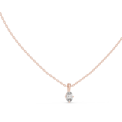 0.5 CT Lab-Created VVS-VS EF Marquise Cut Diamond Pendant Necklace | 18KT & 14KT Gold | Rose, Yellow, White Gold | Sustainable Fine Jewelry