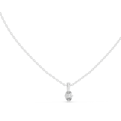 0.5 CT Lab-Created VVS-VS EF Marquise Cut Diamond Pendant Necklace | 18KT & 14KT Gold | Rose, Yellow, White Gold | Sustainable Fine Jewelry