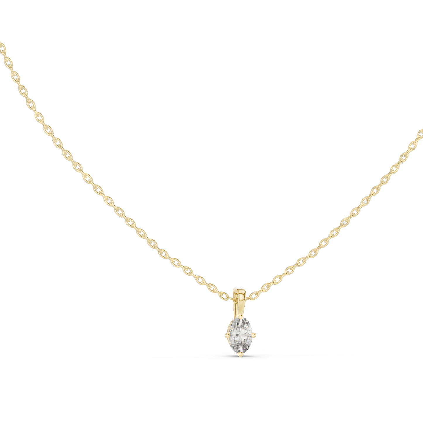 0.5 CT Lab-Created VVS-VS EF Marquise Cut Diamond Pendant Necklace | 18KT & 14KT Gold | Rose, Yellow, White Gold | Sustainable Fine Jewelry