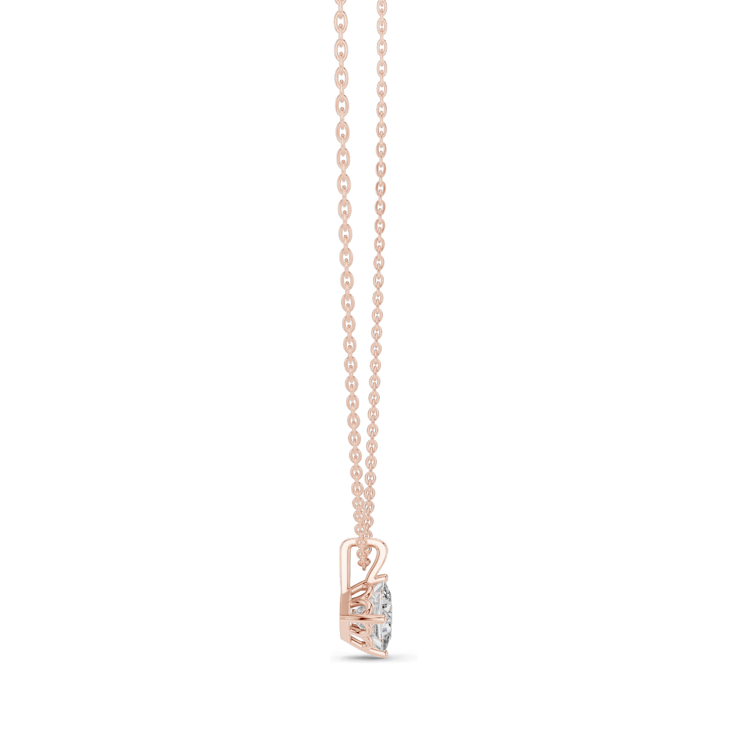 1 CT Lab-Grown VVS-VS EF Princess Cut Diamond Pendant Necklace | 18KT & 14KT Rose, Yellow, White Gold | Ethical Fine Jewelry