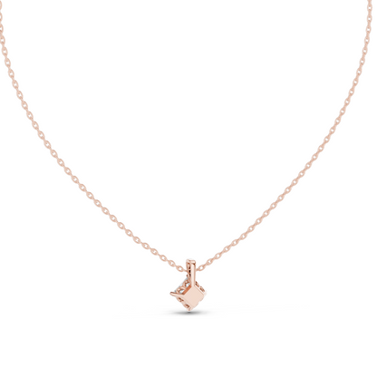 1 CT Lab-Grown VVS-VS EF Princess Cut Diamond Pendant Necklace | 18KT & 14KT Rose, Yellow, White Gold | Ethical Fine Jewelry