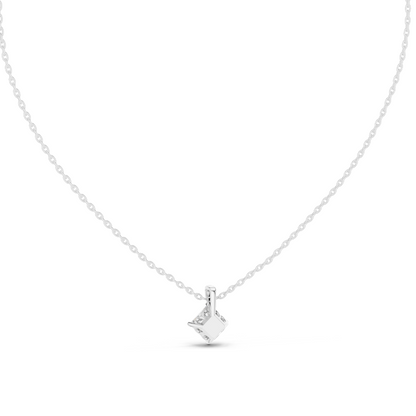 1 CT Lab-Grown VVS-VS EF Princess Cut Diamond Pendant Necklace | 18KT & 14KT Rose, Yellow, White Gold | Ethical Fine Jewelry