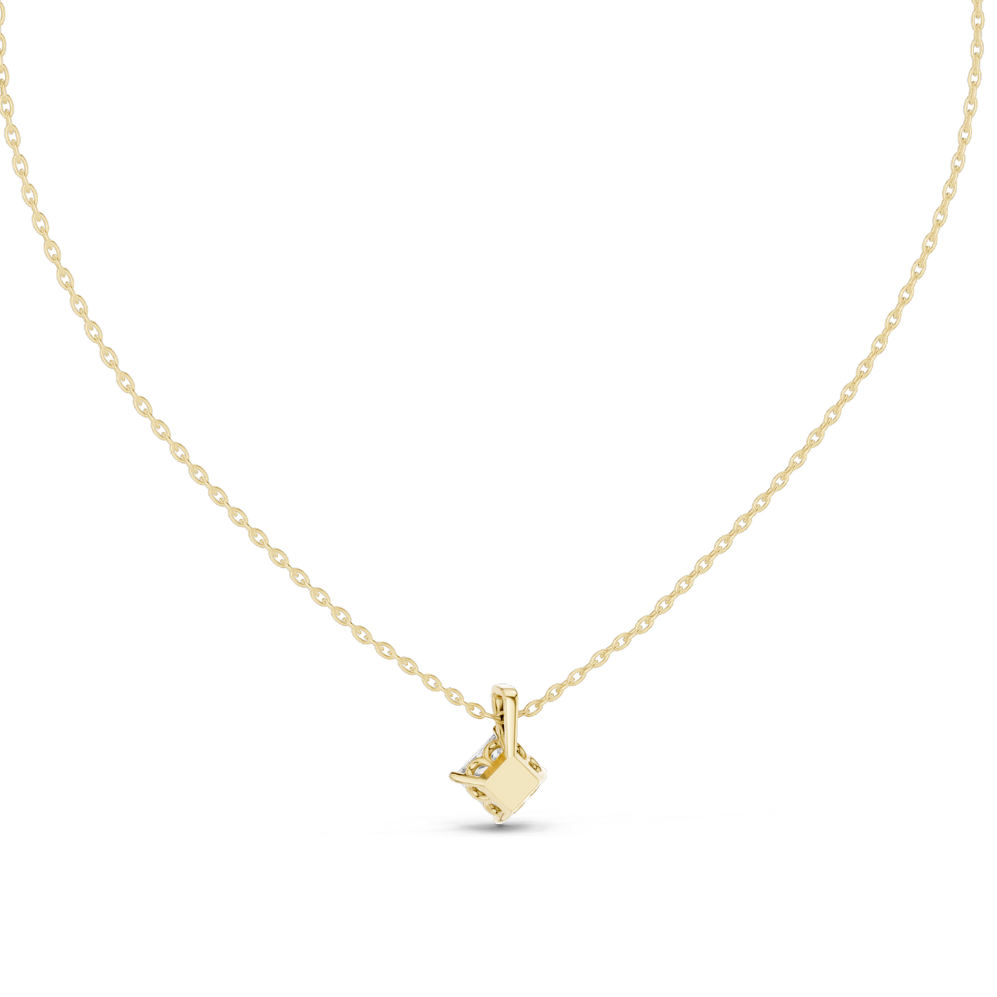 1 CT Lab-Grown VVS-VS EF Princess Cut Diamond Pendant Necklace | 18KT & 14KT Rose, Yellow, White Gold | Ethical Fine Jewelry