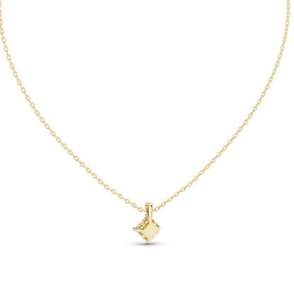 1 CT Lab-Grown VVS-VS EF Princess Cut Diamond Pendant Necklace | 18KT & 14KT Rose, Yellow, White Gold | Ethical Fine Jewelry