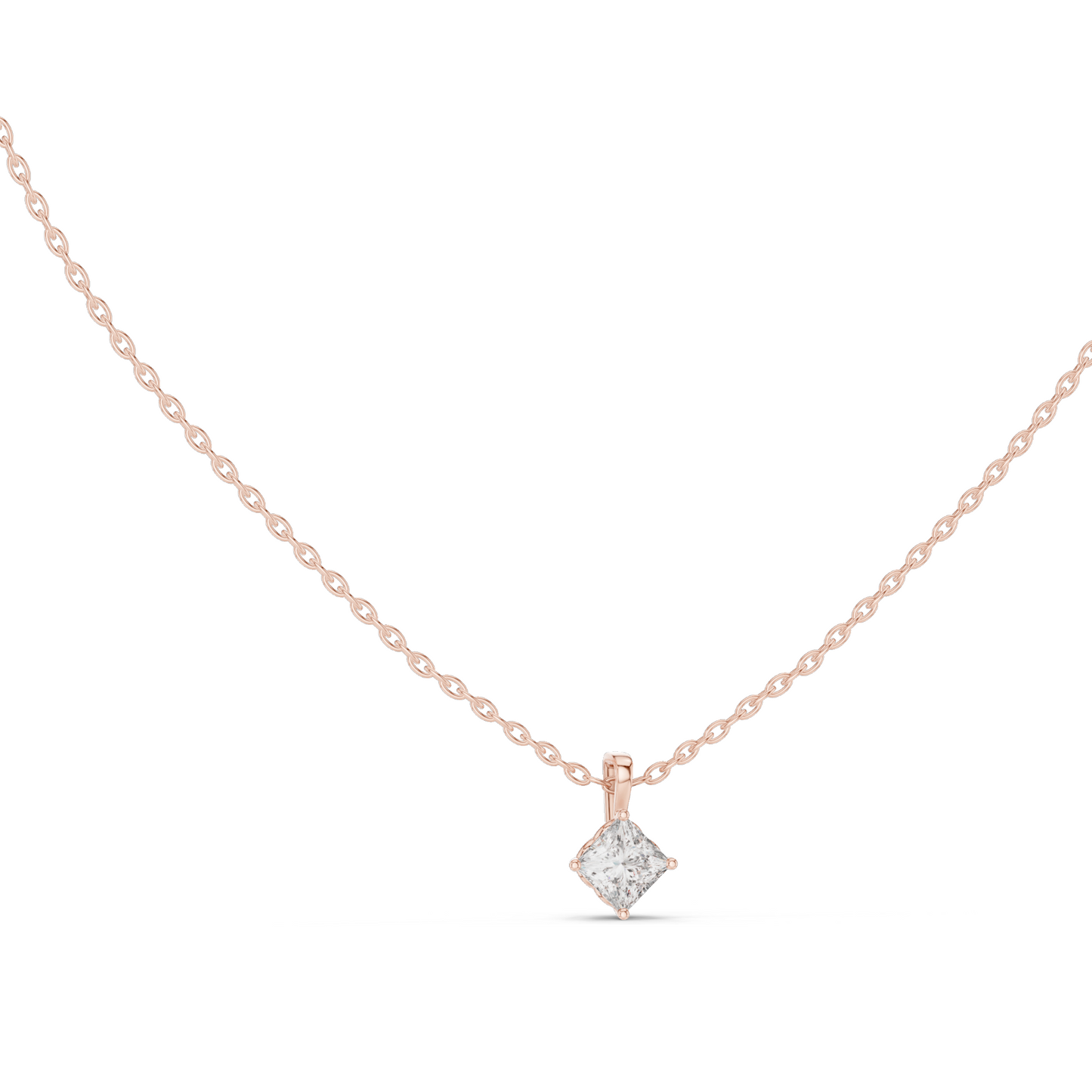 0.5 CT Lab-Created Diamond Necklace | VVS-VS EF CVD Diamonds | 18KT, 14KT Rose, Yellow, White Gold