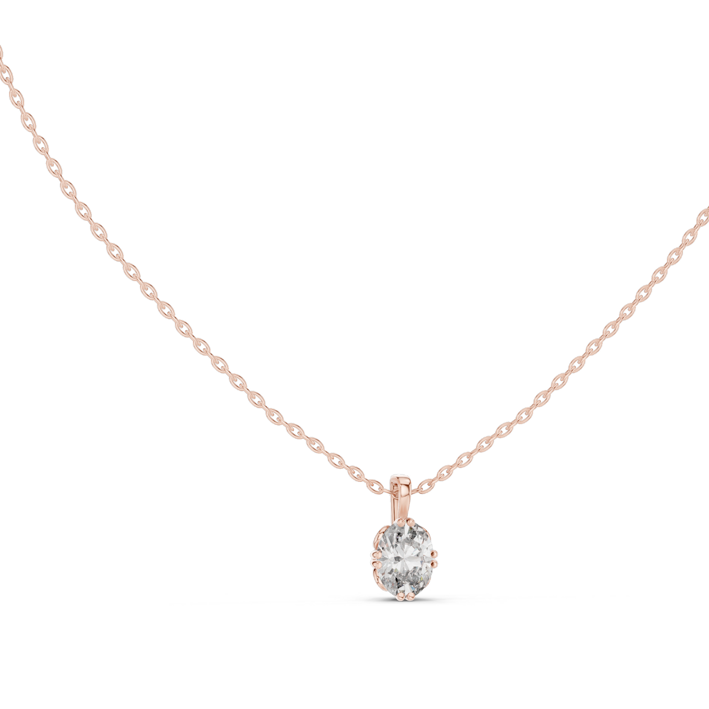 1 CT Lab-Created Diamond Necklace | VVS-VS EF CVD Diamond | 18KT, 14KT Gold | Rose, Yellow, White Gold Options