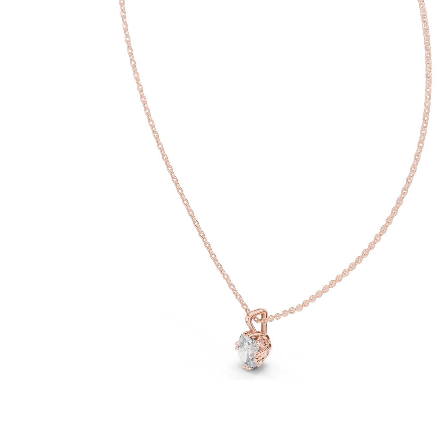 1 CT Lab-Created Diamond Necklace | VVS-VS EF CVD Diamond | 18KT, 14KT Gold | Rose, Yellow, White Gold Options