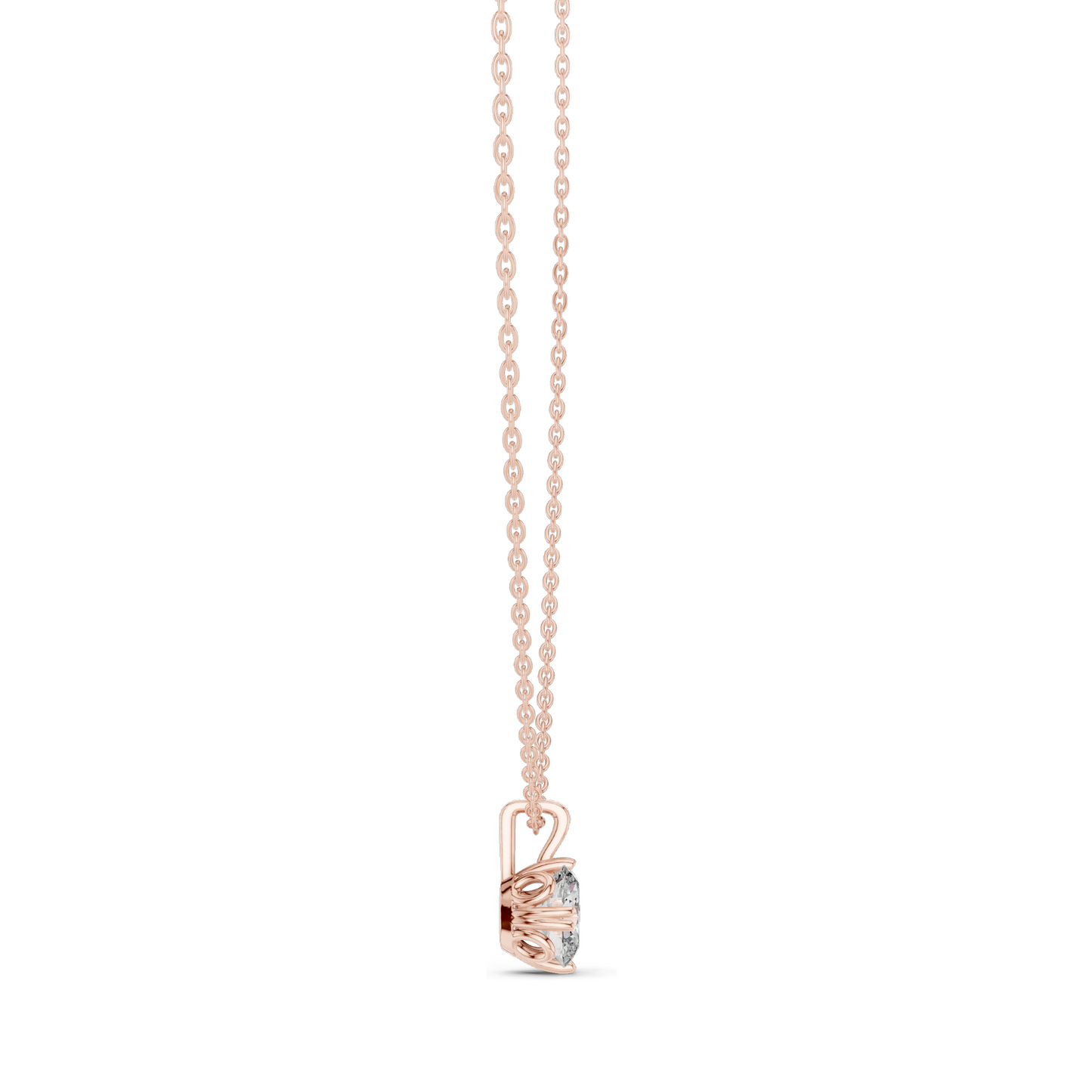 1 CT Lab-Created Diamond Necklace | VVS-VS EF CVD Diamond | 18KT, 14KT Gold | Rose, Yellow, White Gold Options