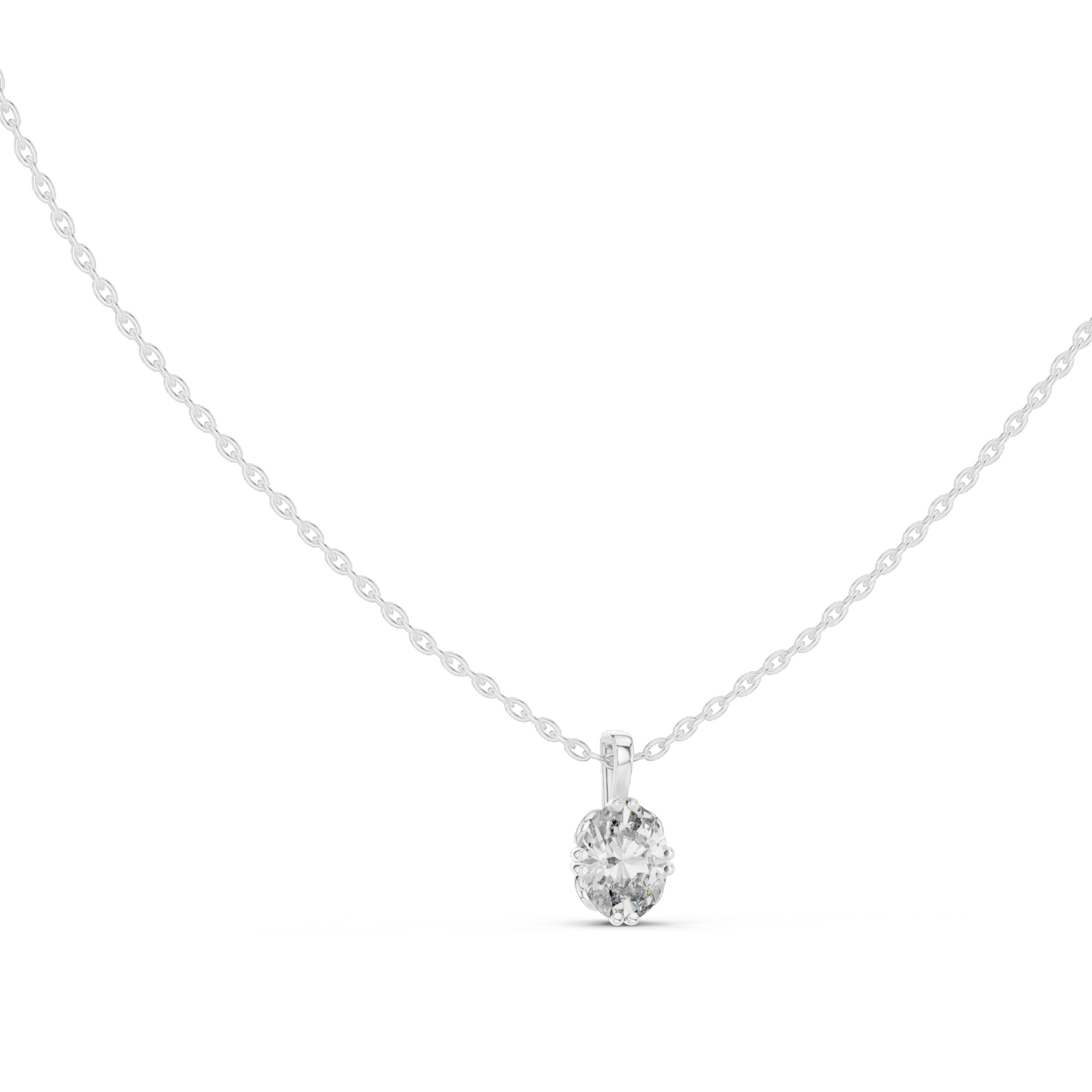 1 CT Lab-Created Diamond Necklace | VVS-VS EF CVD Diamond | 18KT, 14KT Gold | Rose, Yellow, White Gold Options