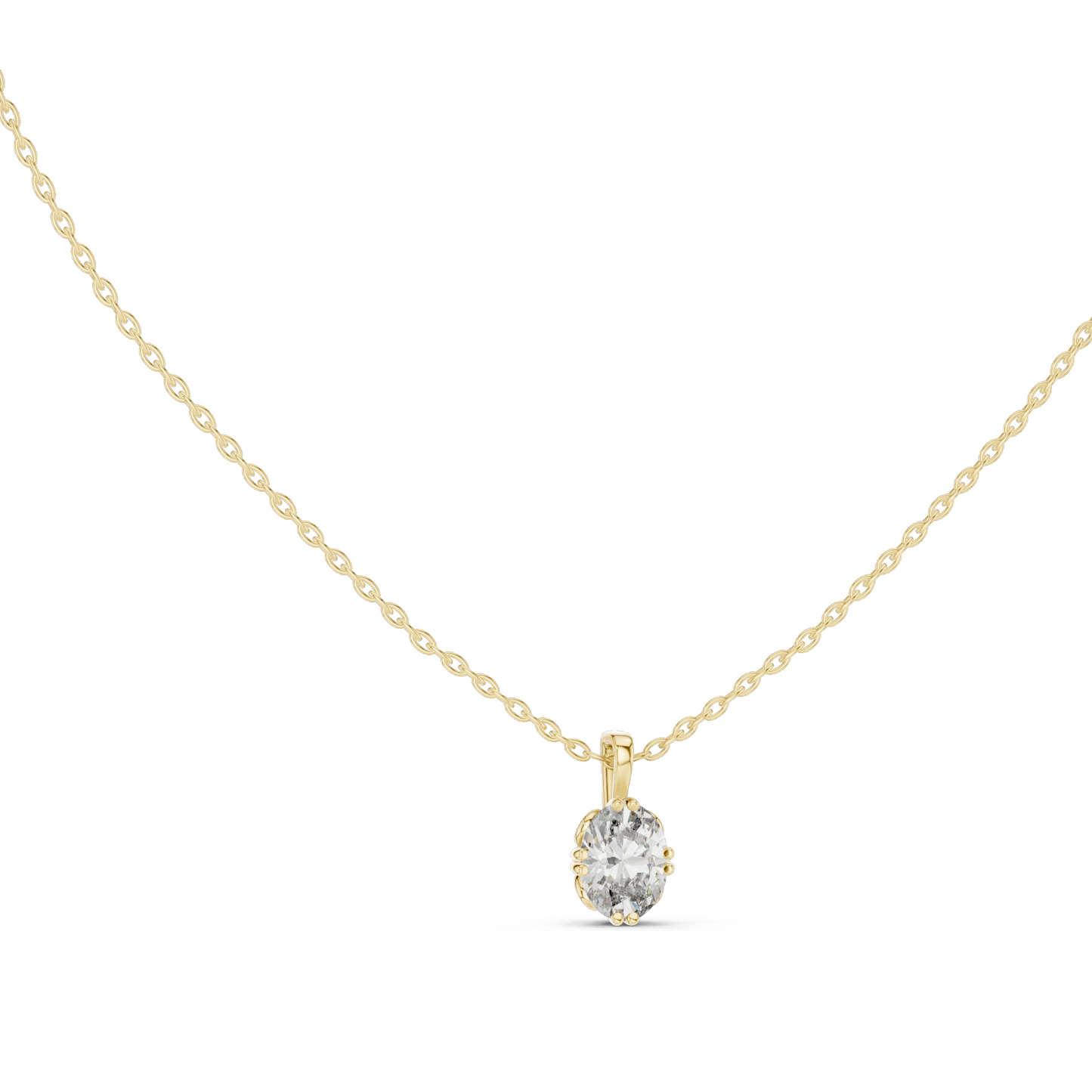 1 CT Lab-Created Diamond Necklace | VVS-VS EF CVD Diamond | 18KT, 14KT Gold | Rose, Yellow, White Gold Options