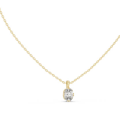 1 CT Lab-Created Diamond Necklace | VVS-VS EF CVD Diamond | 18KT, 14KT Gold | Rose, Yellow, White Gold Options