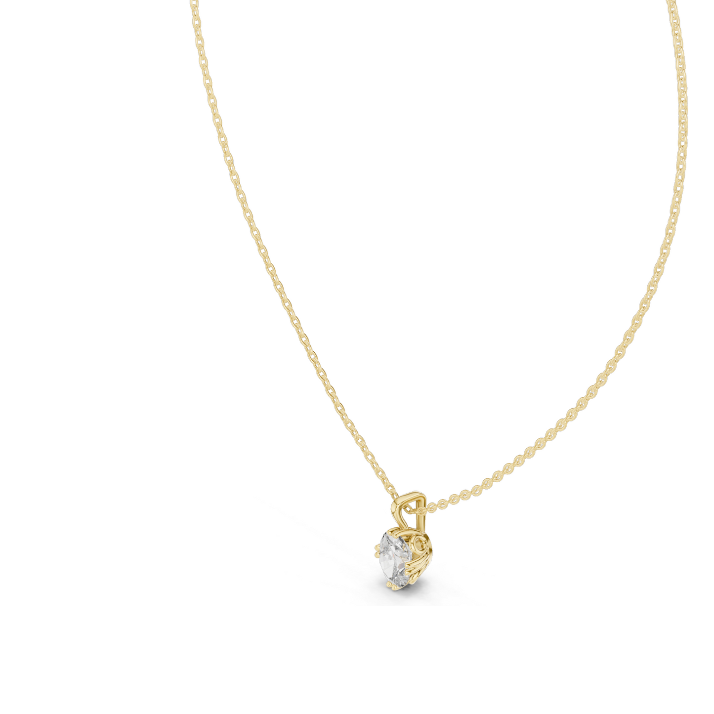 1 CT Lab-Created Diamond Necklace | VVS-VS EF CVD Diamond | 18KT, 14KT Gold | Rose, Yellow, White Gold Options
