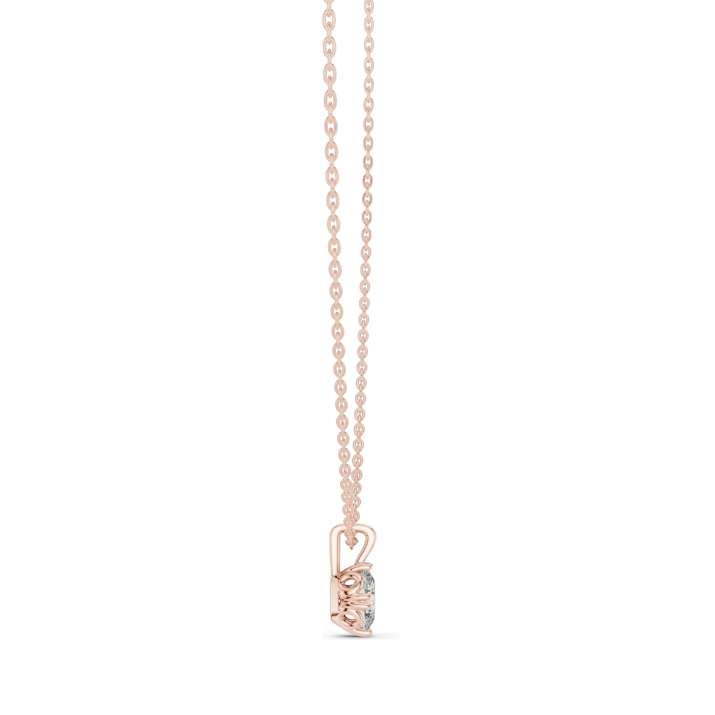 0.75 CT Lab-Grown VVS-VS EF Oval Cut Diamond Pendant Necklace | 18KT & 14KT Gold | Rose, Yellow & White Gold | Sustainable Fine Jewelry