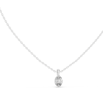 0.75 CT Lab-Grown VVS-VS EF Oval Cut Diamond Pendant Necklace | 18KT & 14KT Gold | Rose, Yellow & White Gold | Sustainable Fine Jewelry