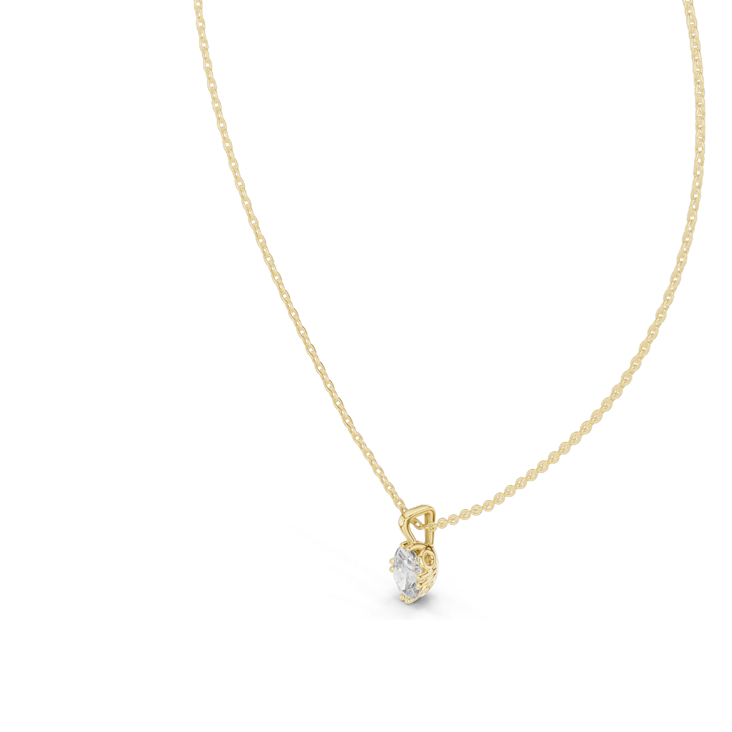 0.75 CT Lab-Grown VVS-VS EF Oval Cut Diamond Pendant Necklace | 18KT & 14KT Gold | Rose, Yellow & White Gold | Sustainable Fine Jewelry