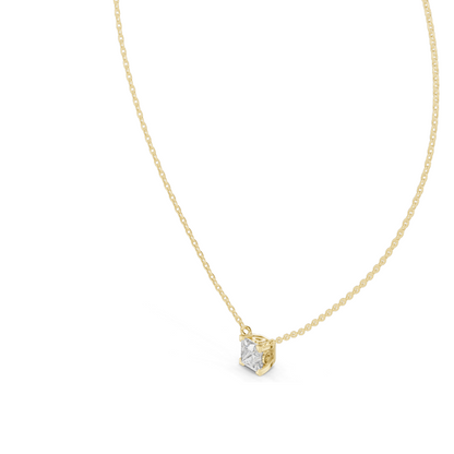 1 CT Lab-Grown VVS-VS EF CVD Cushion Cut Diamond Necklace | 18KT & 14KT Rose, Yellow, White Gold | Minimalist Luxury Pendant