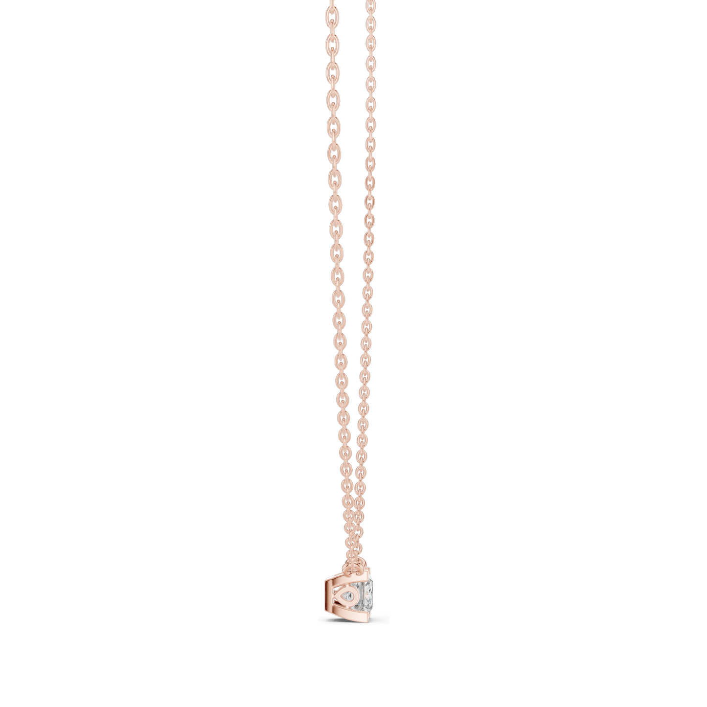 0.5 CT Princess Cut Lab-Created VVS-VS EF CVD Diamond Pendant Necklace | 18KT & 14KT | Rose, Yellow, White Gold | Minimalist Fine Jewelry