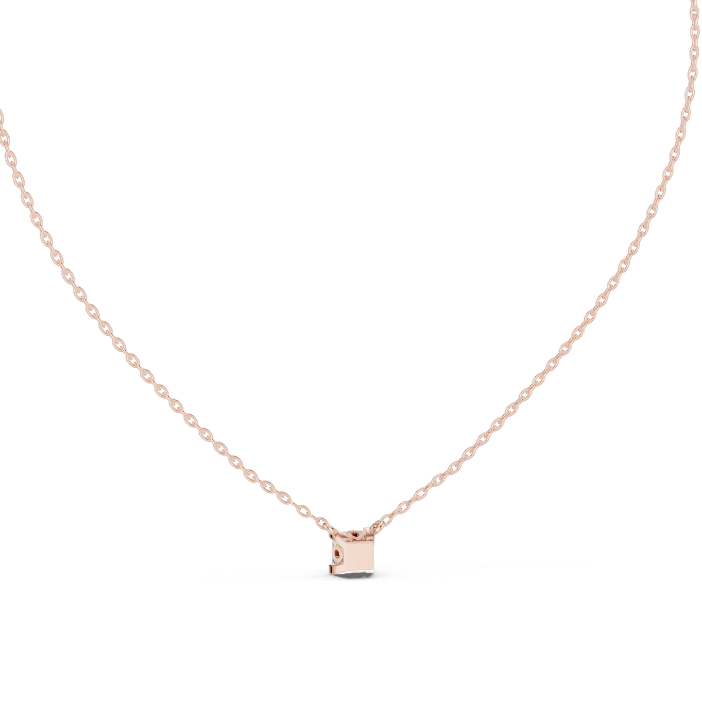 0.5 CT Princess Cut Lab-Created VVS-VS EF CVD Diamond Pendant Necklace | 18KT & 14KT | Rose, Yellow, White Gold | Minimalist Fine Jewelry