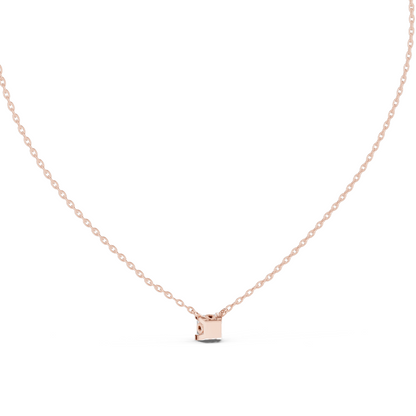 0.5 CT Princess Cut Lab-Created VVS-VS EF CVD Diamond Pendant Necklace | 18KT & 14KT | Rose, Yellow, White Gold | Minimalist Fine Jewelry