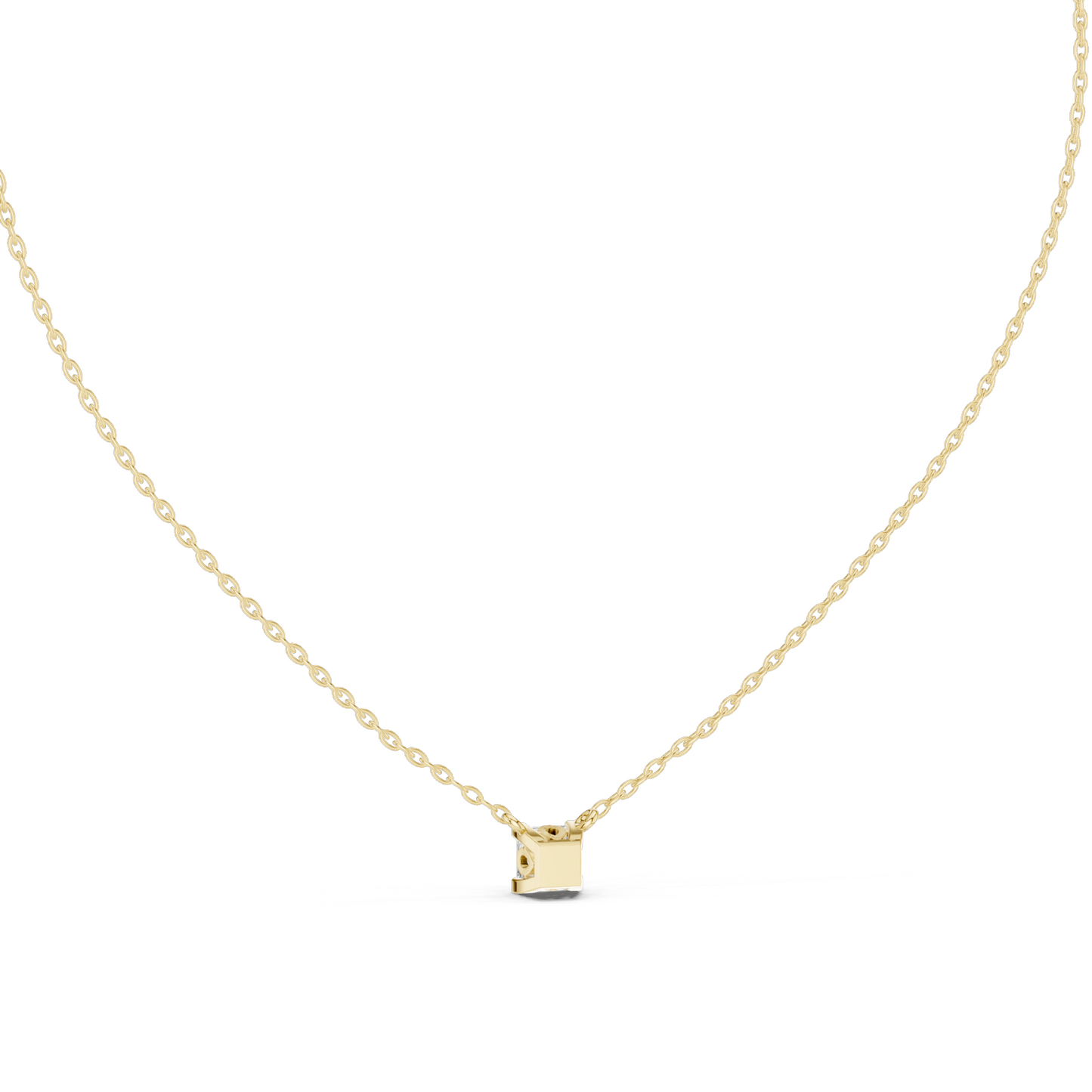 0.5 CT Princess Cut Lab-Created VVS-VS EF CVD Diamond Pendant Necklace | 18KT & 14KT | Rose, Yellow, White Gold | Minimalist Fine Jewelry