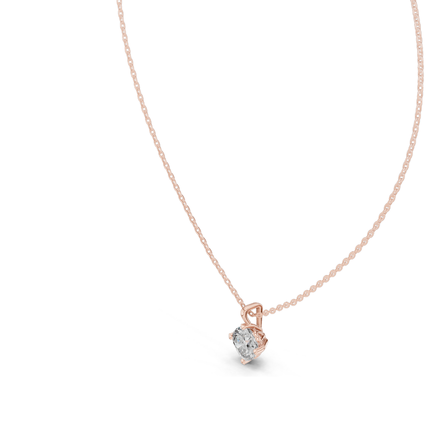 1 CT Lab-Created VVS-VS EF CVD Diamond Pendant Necklace | Round Cut Diamonds | 18KT, 14KT, Rose, Yellow, White Gold | Luxury Fine Jewelry