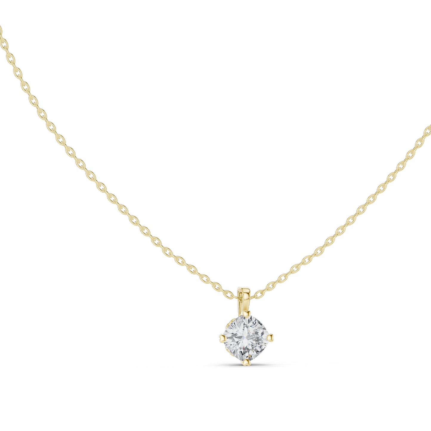 1 CT Lab-Created VVS-VS EF CVD Diamond Pendant Necklace | Round Cut Diamonds | 18KT, 14KT, Rose, Yellow, White Gold | Luxury Fine Jewelry