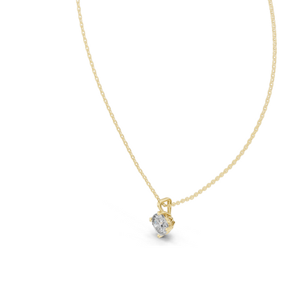 1 CT Lab-Created VVS-VS EF CVD Diamond Pendant Necklace | Round Cut Diamonds | 18KT, 14KT, Rose, Yellow, White Gold | Luxury Fine Jewelry