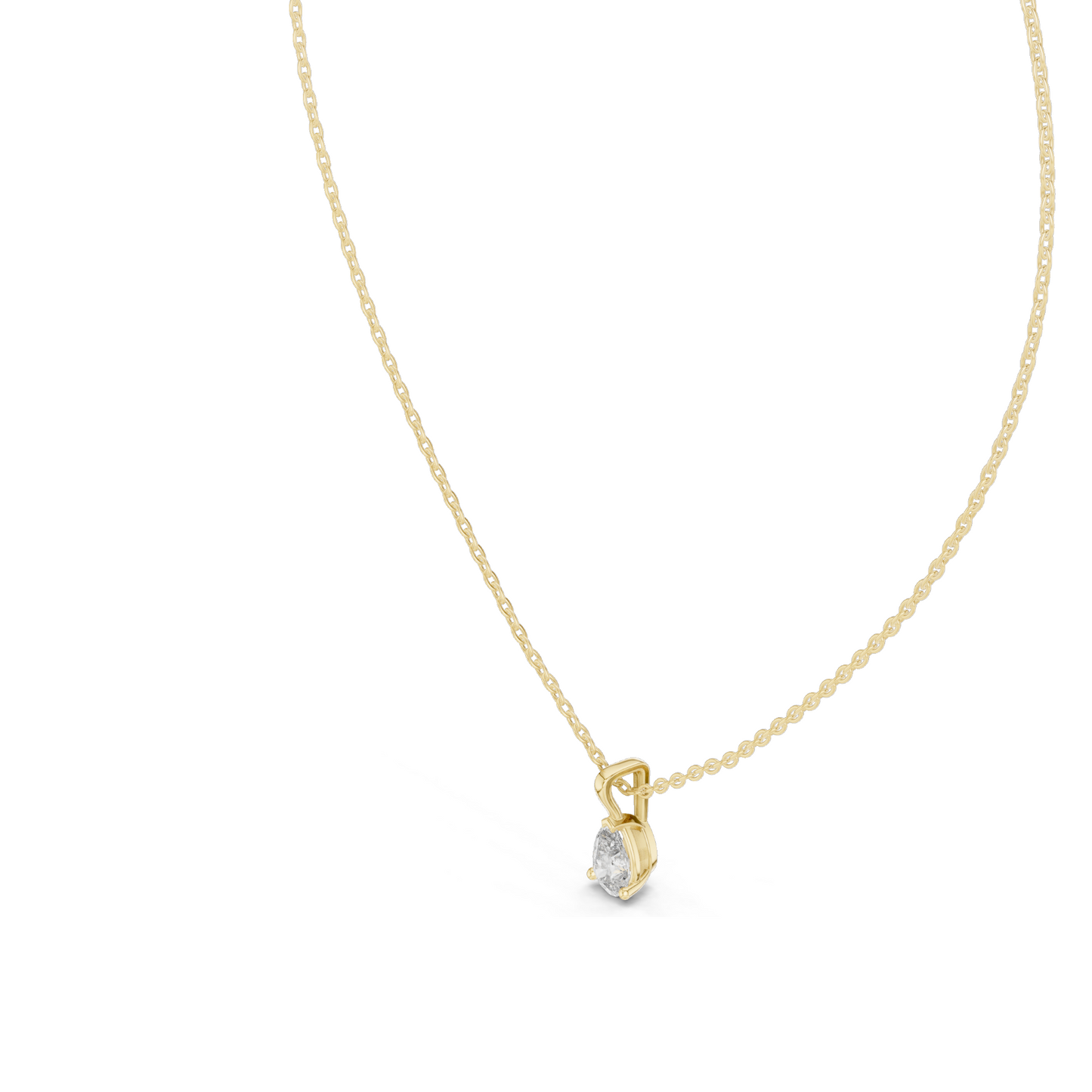 0.75 CT Lab-Created VVS-VS EF CVD Diamond Necklace | Pear Cut Diamonds | 18KT, 14KT, Rose, Yellow, White Gold | Sustainable Fine Jewelry