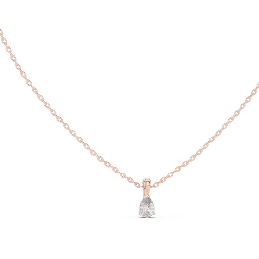 0.5 CT Pear Cut Lab Diamond Pendant Necklace | VVS-VS EF CVD Diamond | 18KT & 14KT Rose, Yellow, White Gold